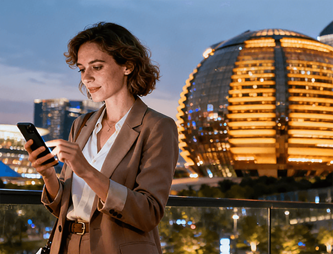 Traveler using mobile data